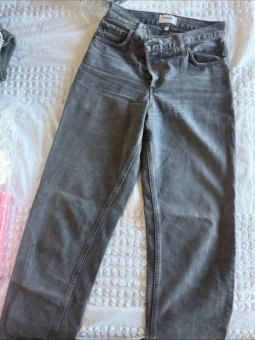 Agolde Straight-Leg High-Rise Jeans in Charcoal